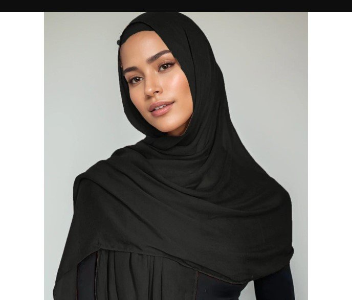 Black Cotton Modal Hijab