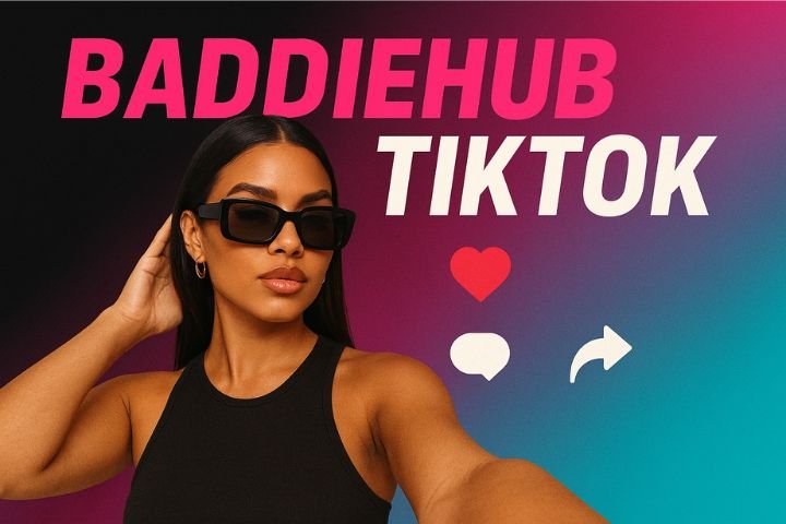 Baddiehub TikTok blog thumbnail with confident girl selfie and TikTok gradient background