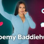 Noemy Baddiehub intro image with TikTok gradient background
